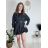 Šaty krátke mikinové dlhý rukáv dámske oversize (M/L/XL ONE SIZE) TALIANSKA MÓDA IMD25PEGY