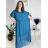 Šaty elegantné šifónové krátky rukáv dámske nadrozmer (46/48/50 ONE SIZE) TALIANSKA MóDA IM425035