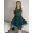 Šaty elegantné plesové bez rukávu čipka dámske (uni s/m) TALIANSKA MóDA IM921BELLA/DU S/M biela