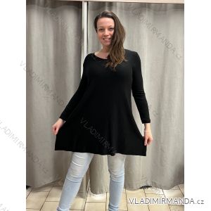 Prodloužená tunika/Šaty sťahovacie dlhý rukáv dámske nadrozmer (40/42/44 ONE SIZE) TALIANSKA MÓDA IM424ELISA/DUR
