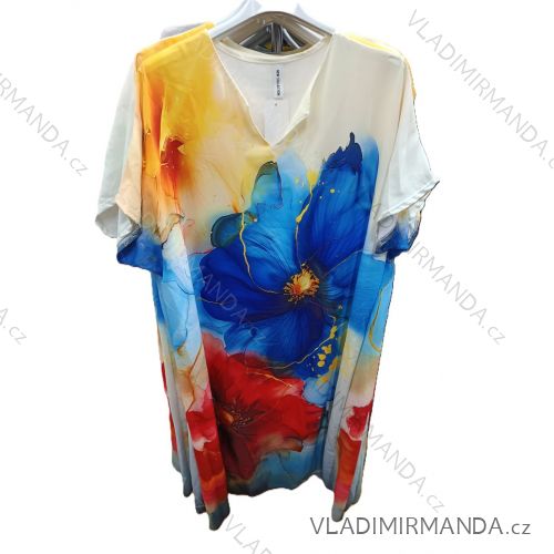 Tunika letný krátky rukáv dámska (S/M/L ONE SIZE) TALIANSKA MÓDA IMSM25201