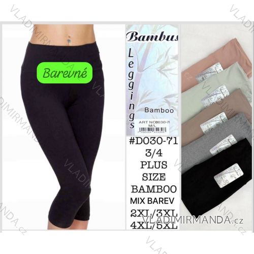 Legíny bambusové trojštvrťové 3/4 krátke dámske nadrozmer (2XL/3XL - 4XL/5XL) MIE25D030-71