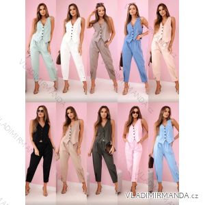 Súprava elegantná vesta bez rukávov a nohavice dlhé dámske (S/M/L ONE SIZE) TALIANSKA MÓDA IMWGB25421