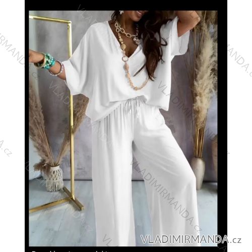 Súprava oversize tunika 3/4 dlhý rukáv a nohavice dlhé dámske (S/M/L ONE SIZE) TALIANSKA MÓDA IMWHP25423