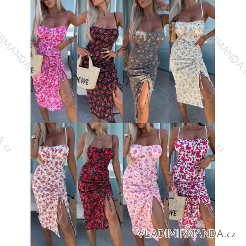 Šaty dlhé kvetované na ramienka dámske (XS/S/M ONE SIZE) TALIANSKA MÓDA IMWGB25428