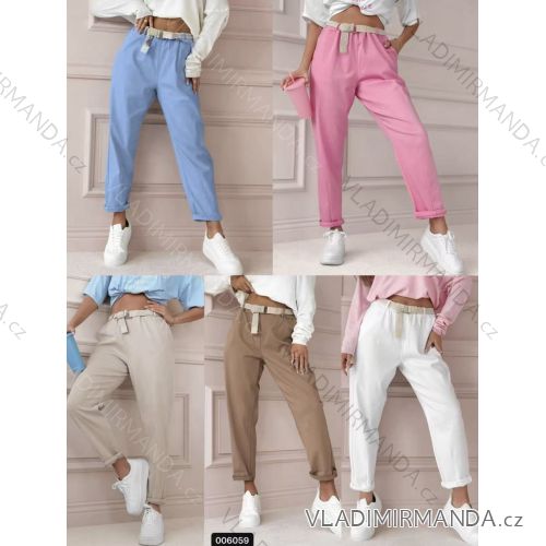 Nohavice dlhé s opaskom dámske (S/M/L ONE SIZE) TALIANSKA MÓDA IMWHP25437