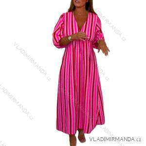 Šaty dlhé 3/4 dlhý rukáv mušelín dámske (S/M/L ONE SIZE) TALIANSKA MÓDA IMWMY25441