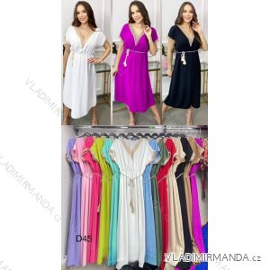 Šaty dlhé krátky rukáv dámske (S/M/L ONE SIZE) TALIANSKA MÓDA IMWDT25456