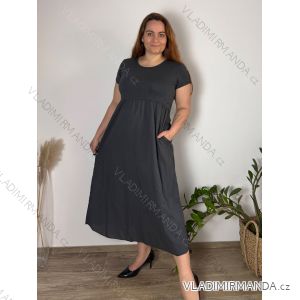 Šaty dlhé voľnočasové letné dámske nadrozmer (46/48/50 ONE SIZE) TALIANSKA MÓDA IM425SUSANA/DUR