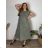 Šaty dlhé voľnočasové letné dámske nadrozmer (46/48/50 ONE SIZE) TALIANSKA MÓDA IM425SUSANA/DUR 48/50 zelená khaki