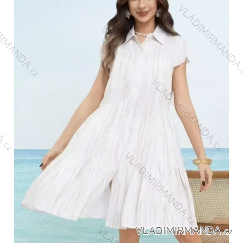 Šaty letné košeľové krátky rukáv dámske (S/M - L/XL) TALIANSKA MÓDA IMPEM2556088