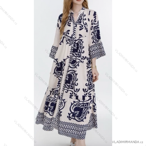 Šaty dlhé letné oversize 3/4 dlhý rukáv dámske (S/M ONE SIZE) TALIANSKA MÓDA IMPEM25fy9151