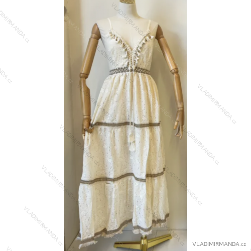 Šaty dlhé letné na ramienka dámske (S/M - L/XL) TALIANSKA MÓDA IMPEM2525901.