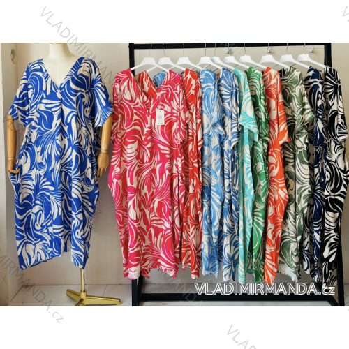 Šaty dlhé letné oversize krátky rukáv dámske (S/M ONE SIZE) TALIANSKA MÓDA IMPEM25r9627