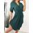 Šaty košeľové sťahovacie 3/4 dlhý rukáv dámske (S/M/L ONE SIZE) TALIANSKA MÓDA IMC25166/DUR sv. růžová S/M/L