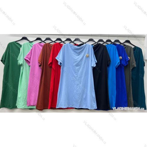 Tunika predĺžená krátky rukáv dámska nadrozmer (52/54/56 ONE SIZE) TALIANSKA MÓDA IM425209