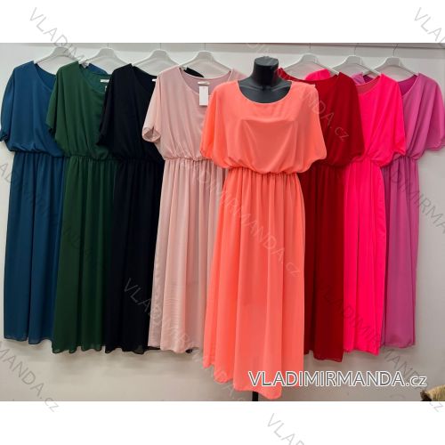 Šaty letné šifónové krátky rukáv dámske (S/M/L ONE SIZE) TALIANSKA MÓDA IM425214