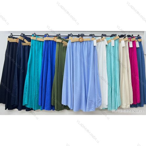 Sukňa dlhá s vreckami s opaskom dámska nadrozmer (48/50/52 ONE SIZE) TALIANSKA MÓDA IM425239