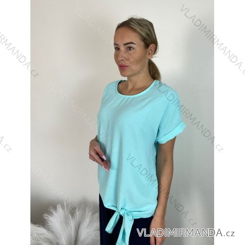 Tričko/tunika krátky rukáv dámska (42/44/46 ONE SIZE) TALIANSKA MóDA IMC24062/DR mintová