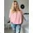 Tunika blúzka krátky rukáv dámska nadrozmer (52/54/56 ONE SIZE) TALIANSKA MODA IM424128/DUR béžová 52/54