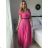 Šaty dlhé letné krátky rukáv dámske (S/M/L ONE SIZE) TALIANSKA MÓDA IM425MARIA-M