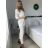 Súprava elegantné sako a nohavice dámske (S/M/L ONE SIZE) TALIANSKA MÓDA IMWCP24142/DUR -   svetlo modrá -   M / L