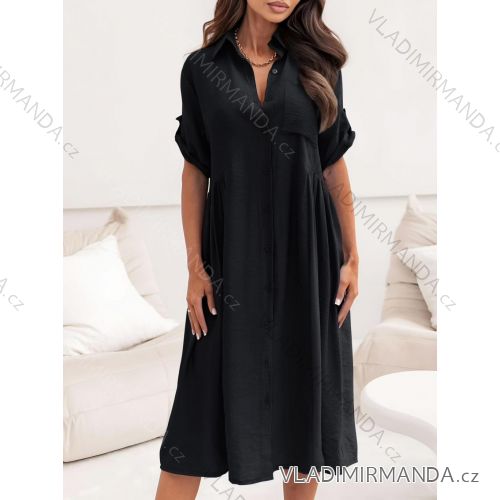 Šaty košeľové krátky rukáv dámske (XS/S/M ONE SIZE) TALIANSKA MÓDA IMD25090
