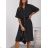 Šaty košeľové s opaskom krátky rukáv dámske (XS/S/M ONE SIZE) TALIANSKA MÓDA IMD25096