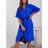 Šaty košeľové s opaskom krátky rukáv dámske (XS/S/M ONE SIZE) TALIANSKA MÓDA IMD25096