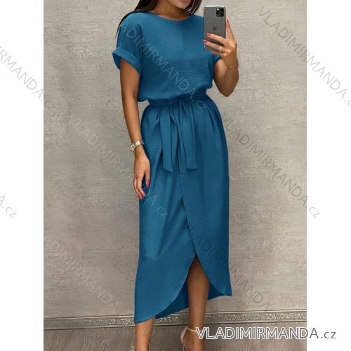 Šaty dlhé elegantný letný krátky rukáv dámske (XS/S/M ONE SIZE) TALIANSKA MÓDA IMD25099