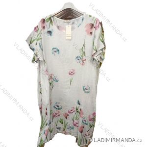 Šaty voľnočasové letné kvetinové krátky rukáv dámske (S/M/L ONE SIZE) TALIANSKA MÓDA IM725109