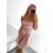Šaty elegantné spoločenské na ramienka dámske Lolita (XS/S ONE SIZE) TALIANSKA MóDA IM322461/DUR XS/S béžová