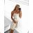 Šaty elegantné spoločenské na ramienka dámske Lolita (XS/S ONE SIZE) TALIANSKA MóDA IM322461/DUR XS/S béžová