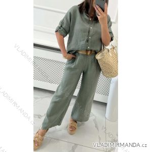 Súprava letnej košele 3/4 dlhý rukáv a nohavice dlhé dámske (S/M/L ONE SIZE) TALIANSKA MÓDA IMWAD25553