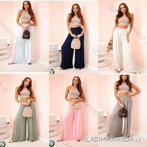 Nohavice dlhé letné dámske nadrozmer (46/48/50 ONE SIZE) TALIANSKA MÓDA IM425259