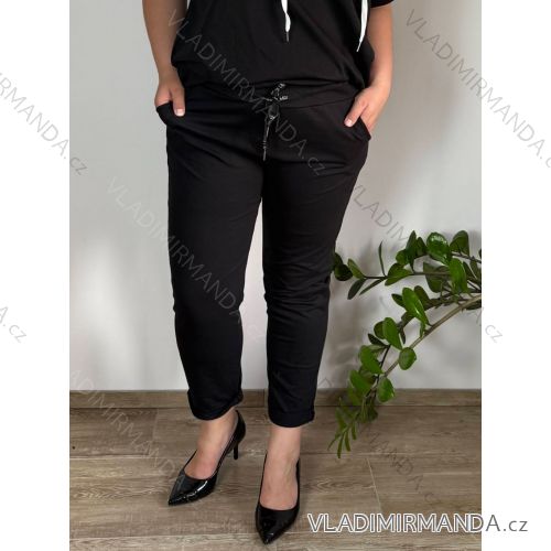 Nohavice voľnočasové dámske nadrozmer ROMA (46/48/50 ONE SIZE) TALIANSKA MÓDA IMBM25014