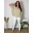 Blúzka tunika krátky rukáv dámska nadrozmer (2XL/3XL) TALIANSKA MÓDA IMD23343/DUR béžová