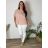 Tunika elegantní s přívěskem krátky rukáv dámska nadrozmer (46/48/50 ONE SIZE) TALIANSKA MÓDA IMSM25MILANO/DU 48/50 ružová staroružová