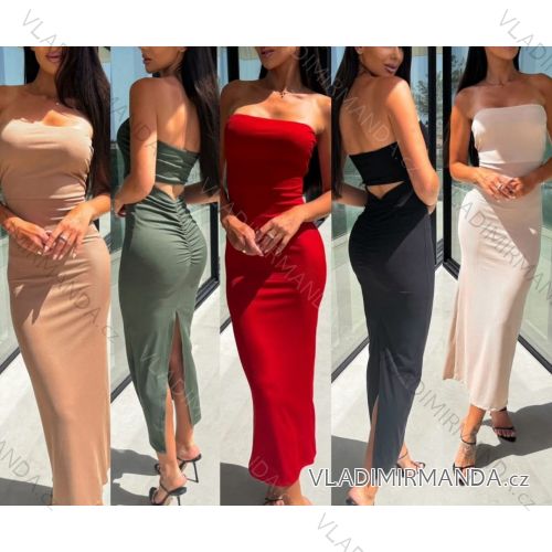 Šaty dlhé elegantné letné bez rukávov dámske (XS/S/M ONE SIZE) TALIANSKA MÓDA IMWHP25614