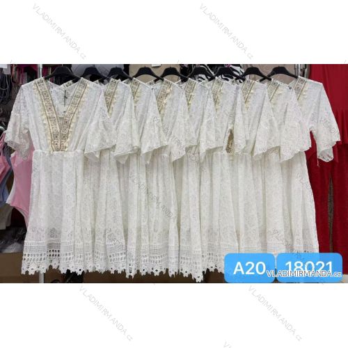 Šaty krajkové letné krátky rukáv dámske (XS/S/M ONE SIZE) TALIANSKA MÓDA IMWHP25628