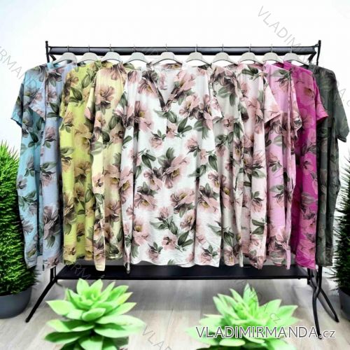 Šaty dlhé krátky rukáv dámske nadrozmer (42/44/46 ONE SIZE) TALIANSKA MÓDA IMWT25639