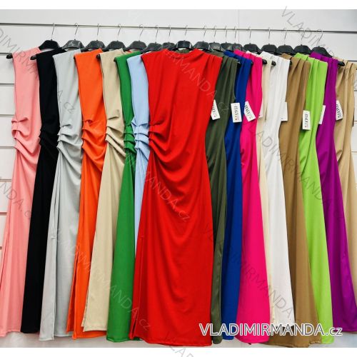 Šaty dlhé elegantné bez rukávov dámske (XS/S/M ONE SIZE) TALIANSKA MÓDA IMWAS25659