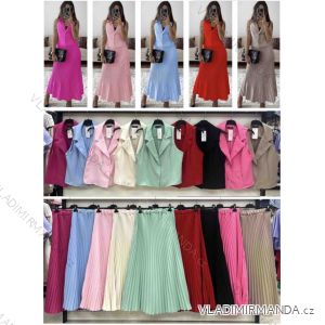 Súprava elegantná vesta bez rukávov a sukne dámska (XS/S/M ONE SIZE) TALIANSKA MÓDA IMWB25688