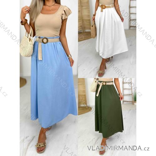 Sukňa dlhá s opaskom dámska (S/M/L ONE SIZE) TALIANSKA MÓDA IMWB2590