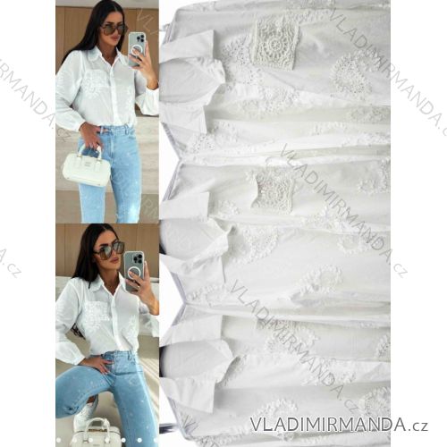 Košeľa oversize dlhý rukáv dámska (S/M/L ONE SIZE) TALIANSKA MÓDA IMWT25701