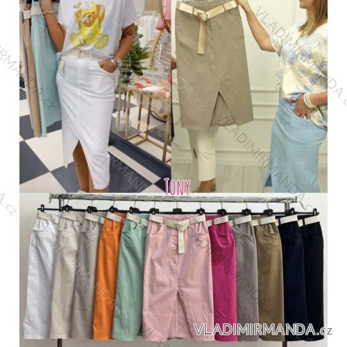 Sukňa dlhá s opaskom dámska (S/M/L ONE SIZE) TALIANSKA MÓDA IMWET25706