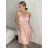 Šaty spoločenské elegantné krátke bez rukávov tilové dámske Nikol (S/M ONE SIZE) TALIANSKA MóDA IMM22305/DR