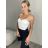 Croptop elegantný na ramienka dámsky (S/M ONE SIZE) TALIANSKA MÓDA IMM24M25206/DUR S / M čierna