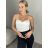 Croptop elegantný na ramienka dámsky (S/M ONE SIZE) TALIANSKA MÓDA IMM24M25206/DUR S / M čierna