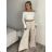Nohavice dlhé letné dámske AURORA (S/M/L ONE SIZE) TALIANSKA MÓDA IMD25116/DUR S/M/L růžová světlá
